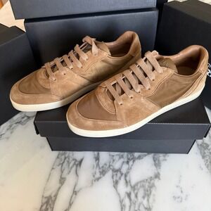 Prada Milano 2EE442 Men Brown Suede & Fabric Low Top Sneakers Trainers Sz UK 7
